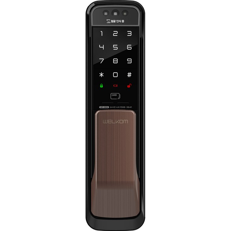 웰콤 솔리티 얼굴인식 무타공 푸시풀 도어락 WP500A