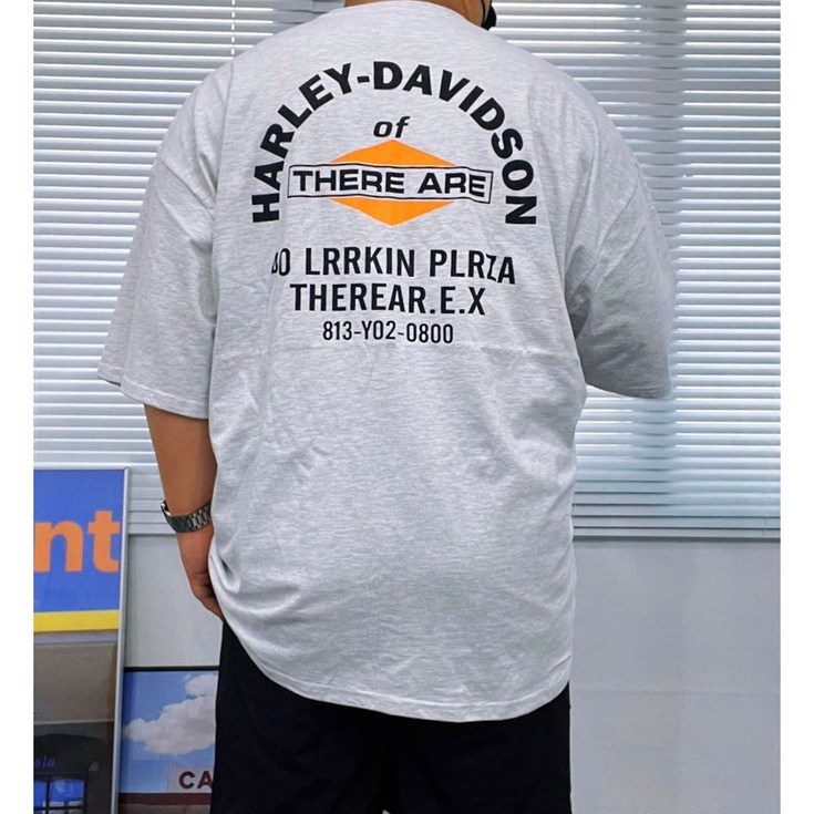 디테일나인 남자 남녀공용 빅사이즈 XL4XL 오버핏 할리데이비슨 여름 반팔티 티셔츠