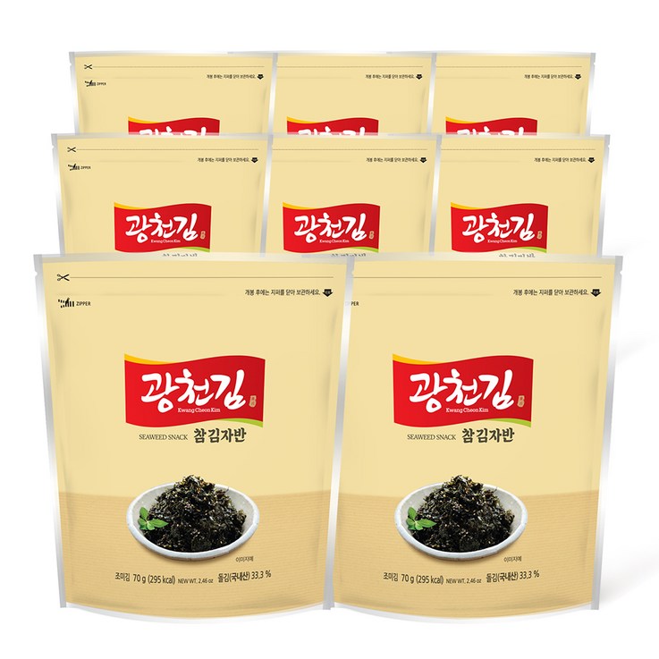광천김 참 김자반, 70g, 8개 광천김 참 김자반, 70g, 8개