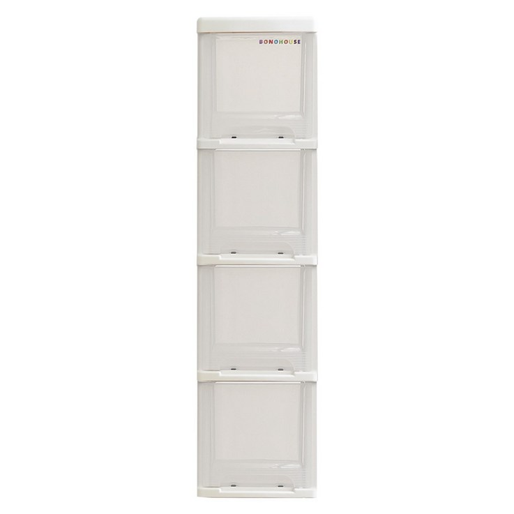 보노하우스 슬림 서랍장 4단 투명, 투명, 1개