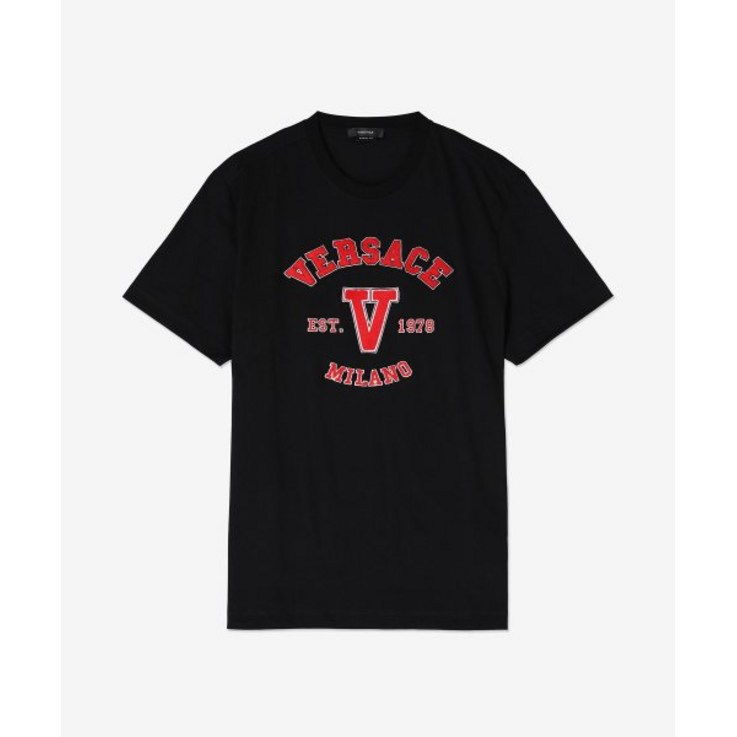 [국내매장정품]베르사체 남성 로고 반소매 티셔츠 - 블랙 / 10084801A060621B000 LOGO SHORT SLEEVE T SHIRT