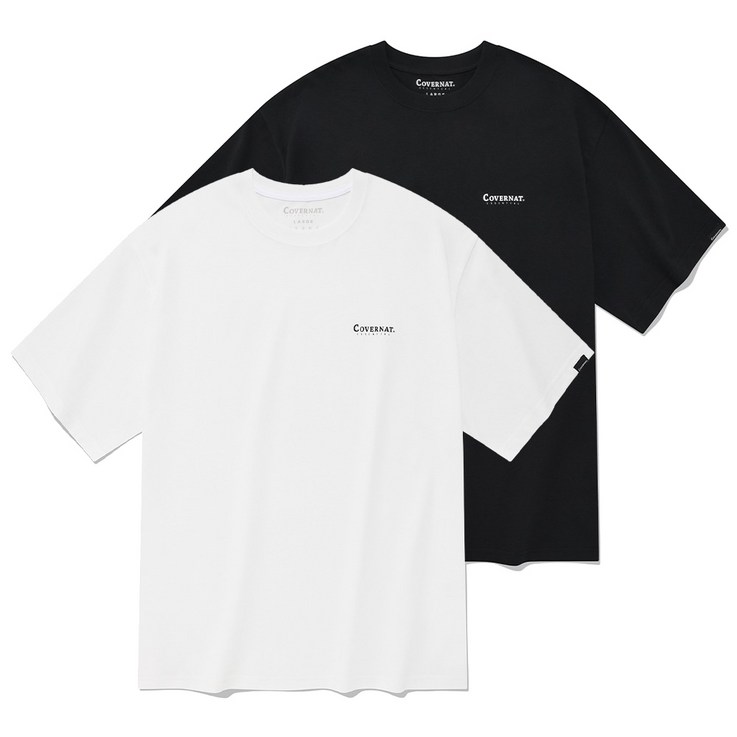 [커버낫 본사]에센셜 쿨 코튼 2-PACK 티셔츠 블랙