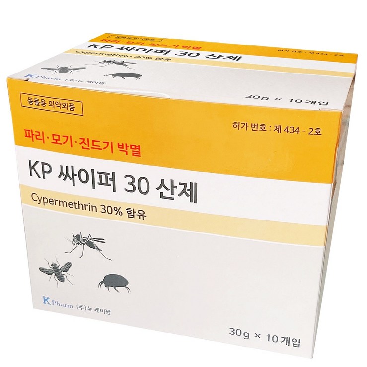 여름방역 KP 싸이퍼 30 모기 파리 진드기 살충제 1박스10개, 300g, 1개