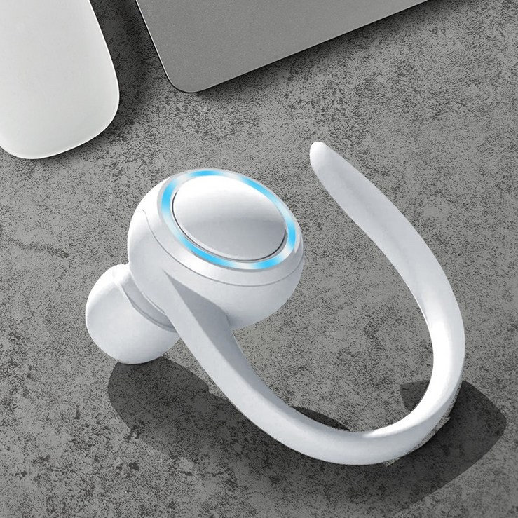 [2023신제품]귀걸이형 블루투스이어폰 무선 이어폰 이어셋 오른쪽형, 화이트 - 투데이밈
