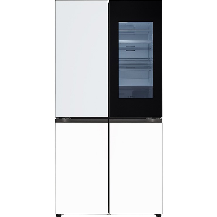 색상선택형 LG전자 오브제 노크온 양문형 미스트 냉장고 870L 방문설치, 크림 스카이  크림 화이트, H874GYW312