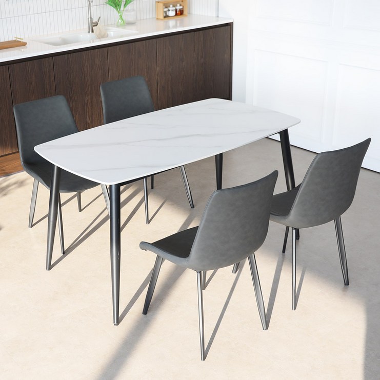 린백토리 포세린 세라믹 식탁 1400 통세라믹 4인용 식탁 테이블 의자 세트