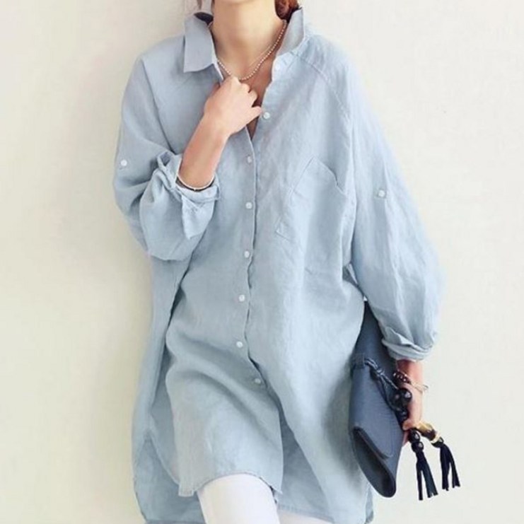 목라인뒷트임 롱셔츠블라우스COS BL026 목라인뒷트임 롱셔츠블라우스COS BL026