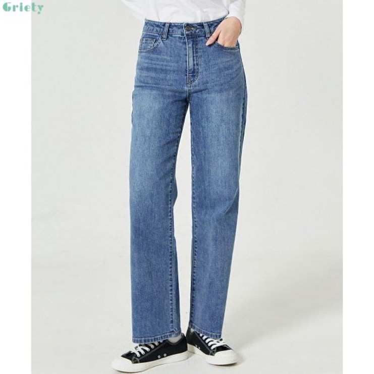 GUESS 여성 와이드 데님 GUESS 여성 와이드 데님