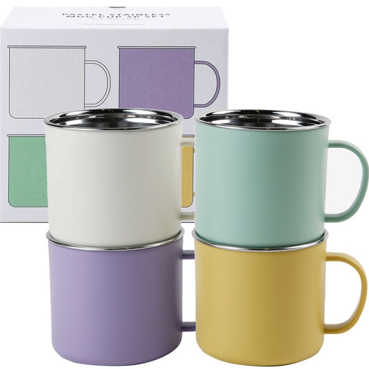 데일리라이크 파스텔 스텐 머그컵 300ml x 4종 세트 데일리라이크 파스텔 스텐 머그컵 300ml x 4종 세트