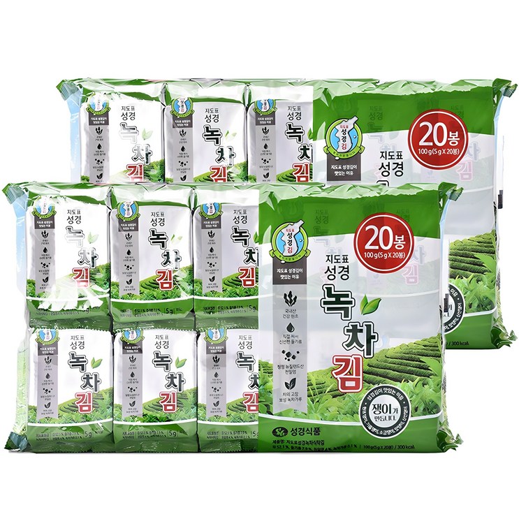 지도표성경 보성녹차식탁김, 100g, 2개 지도표성경 보성녹차식탁김, 100g, 2개
