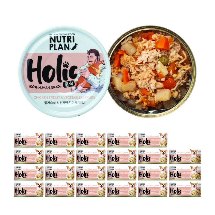 강아지 동원 뉴트리플랜 홀릭 85g, 닭가슴살 야채, 24개