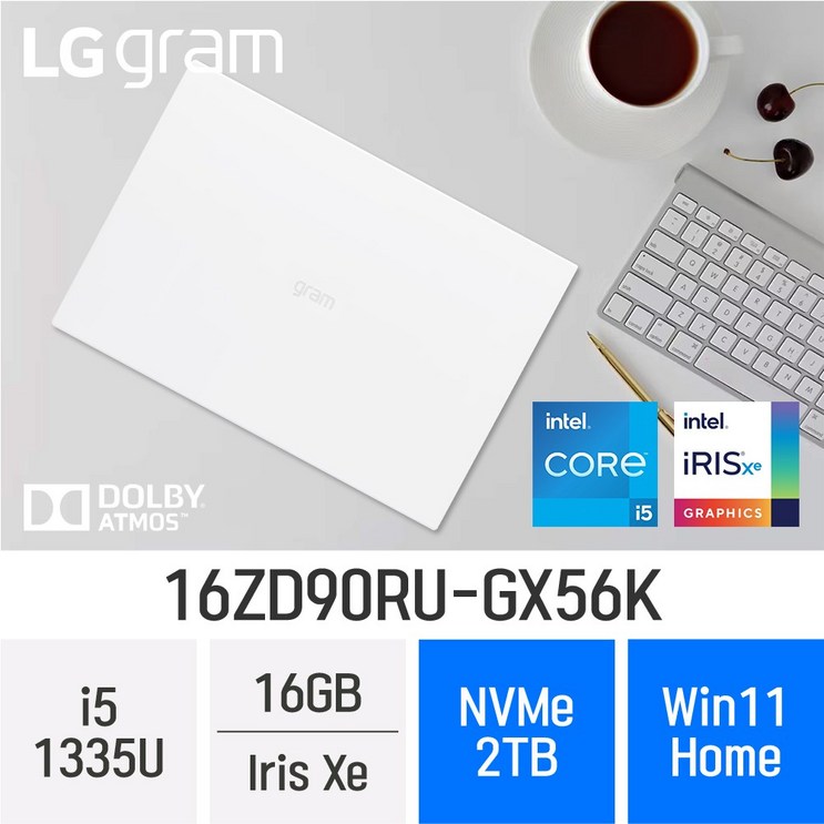 당일출고새학기시즌 LG전자 2023 그램16 13세대 16ZD90RUGX56K  최신형 업무용 노트북 파우치무선마우스밸류팩 증정, 16ZD90RUGX56K, WIN11 Home, 16GB, 2TB, 코어i5, W