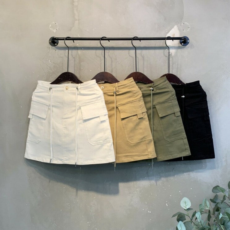 씨샵인더룸  에퍼 지퍼 2가지 길이 카고스트링 미니스커트 4color