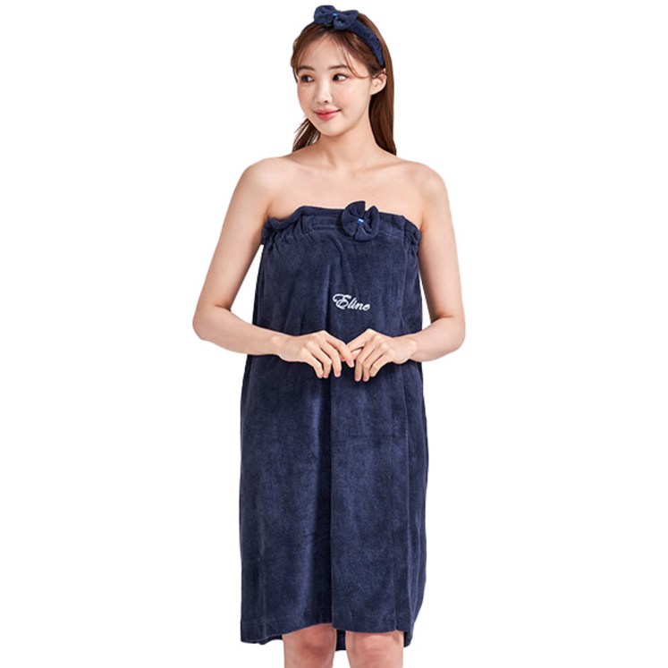 퓨어 탑 샤워가운 F 헤어밴드 세트