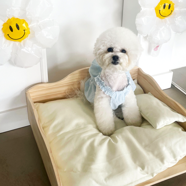멍묘인 강아지 고양이 원목 침대 쇼파방석,배게포함