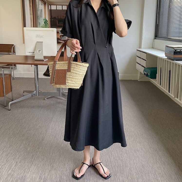 미쓰에버 자체제작원피스 여름 A라인 30대미시 하객 옷차림 블랙 원피스 미쓰에버 자체제작원피스 여름 A라인 30대미시 하객 옷차림 블랙 원피스