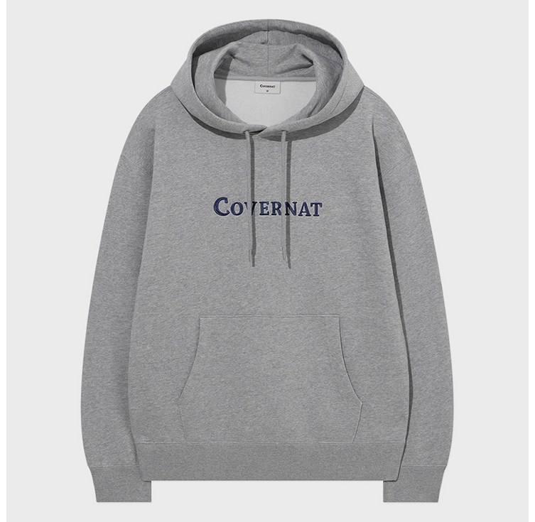 커버낫 남녀공용 센터 로고 후드티