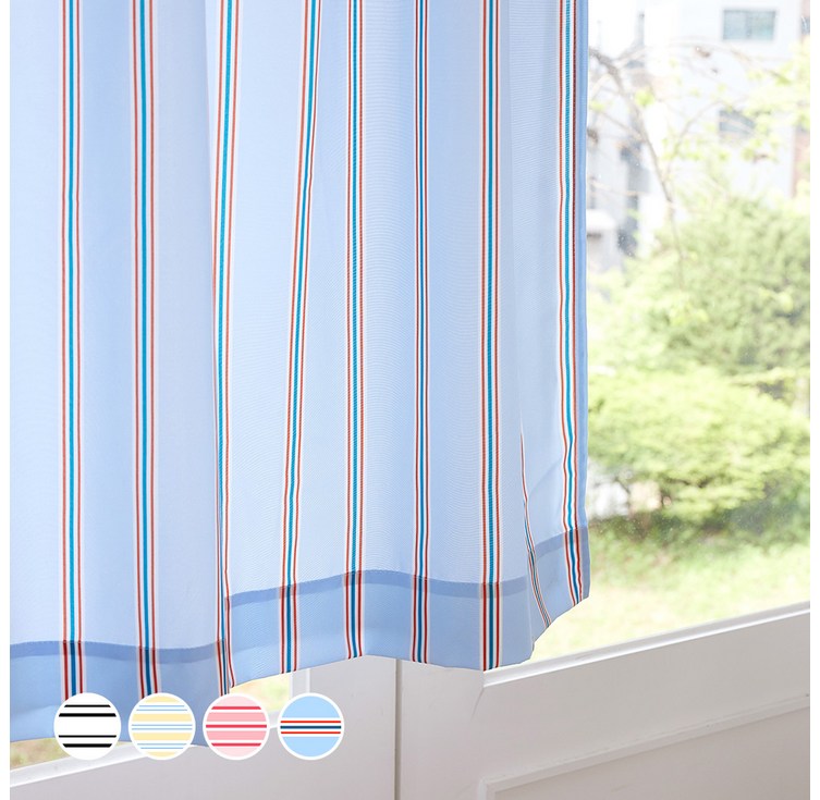 더자리 미드센츄리 모던스트라이프 가리개 커튼