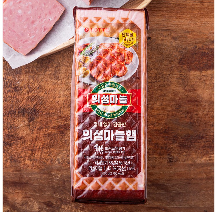 롯데 의성마늘햄, 1kg, 1개