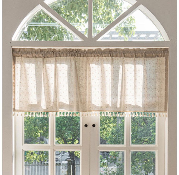 지앤와이 꽃패턴 태슬 미니창 가리개 바란스