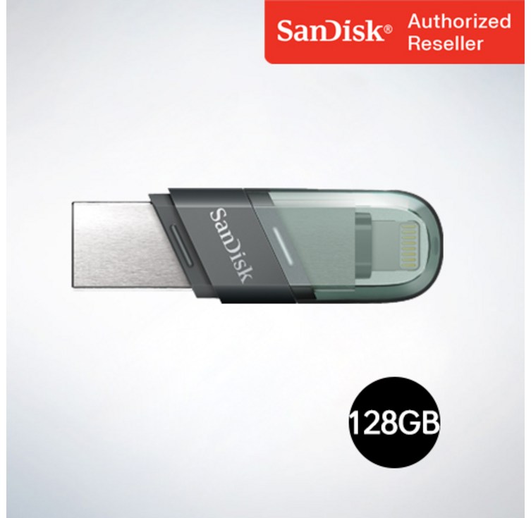 샌디스크 USB 메모리 iXpand Flip 아이폰 아이패드 전용 OTG 8핀USB3.1 IX90N 128GB