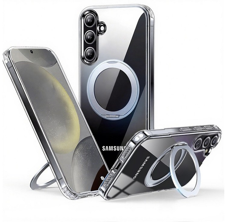 반스등 360도 회전 스탠드 투명 자석 맥 안전 보호 변색 방지 스마트폰 케이스