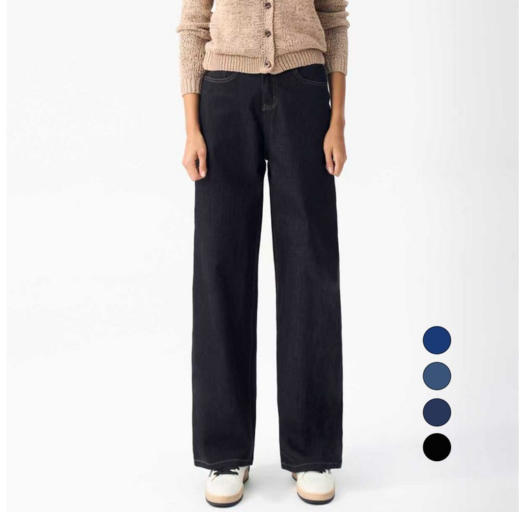 엘블로썸 여성 숏,기본,롱 스판 와이드 핏좋은 히든밴드 청바지