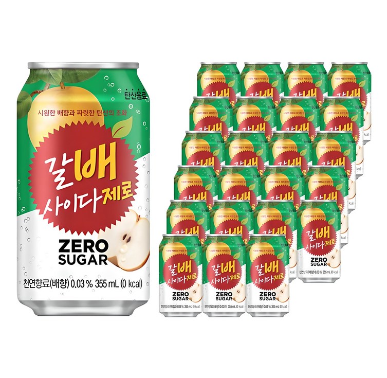 해태htb 갈배사이다 제로, 355ml, 24개