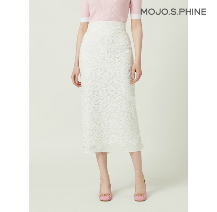 모조에스핀 맥시기장 레이스 스커트 WHJ241MSD003 182083