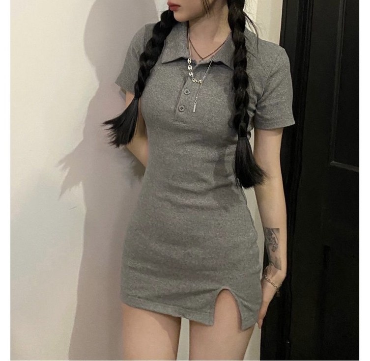 야오야오 포포 미니 골지 피케 원피스