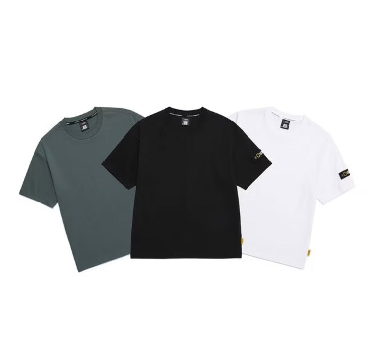 2025 내셔널지오그래픽 티셔츠 남녀공용 와펜 로고 여름 반팔