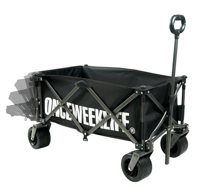원스위크라이프 헤비 듀티 오픈형 뒷문 개방 캠핑 웨건, 블랙, 1개