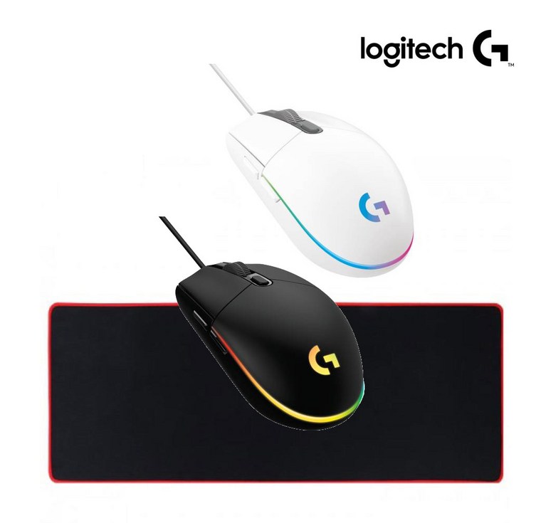 로지텍코리아 정품 G102 2세대 LIGHTSYNC 유선마우스 게이밍 벌크 장패드, 마우스블랙 장패드 로지텍코리아 정품 G102 2세대 LIGHTSYNC 유선마우스 게이밍 벌크 장패드, 마우스블랙 장패드