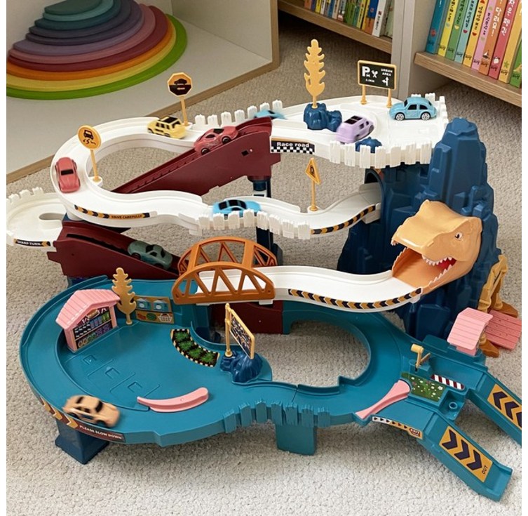 베비몽 다이노 주차타워 장난감 자동차, 1개