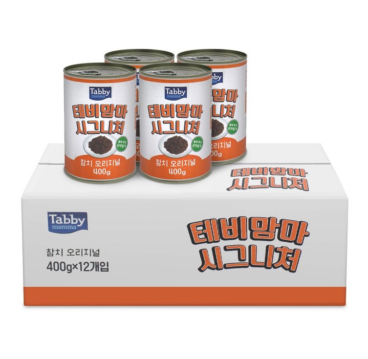 테비맘마 시그니처 고양이캔, 12개, 400g, 참치오리지널