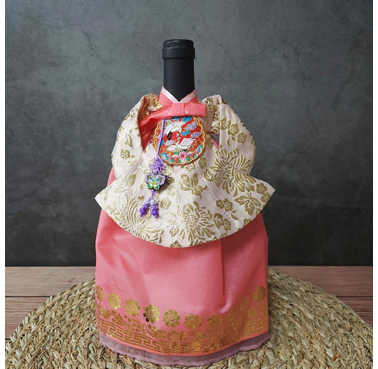 한국민예 고급 전통공예소품 한복 와인커버 예단주커버 술병주머니