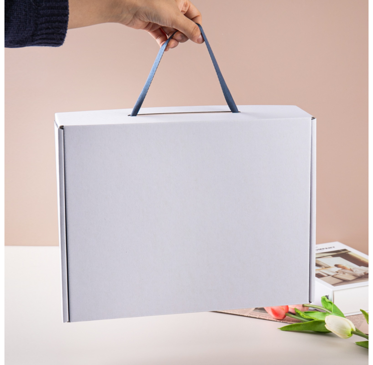 손잡이 대형 선물상자 답례품 고급포장상자 크라프트 C형 큰박스 40x30x10, 10장, 화이트