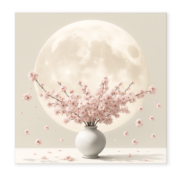 네모아트 돈들어오는 달항아리 그림 액자 꽃그림 인테리어 풍수 거실 집들이선물 캔버스액자