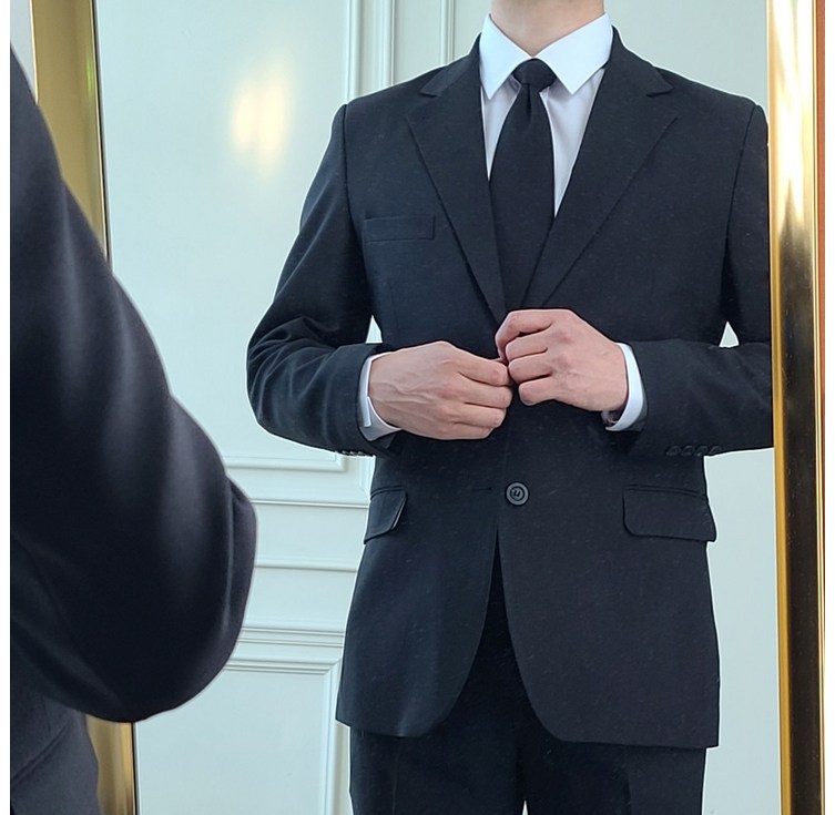 오전주문 오후도착 가성비 스판 장례식 검정 정장 세트