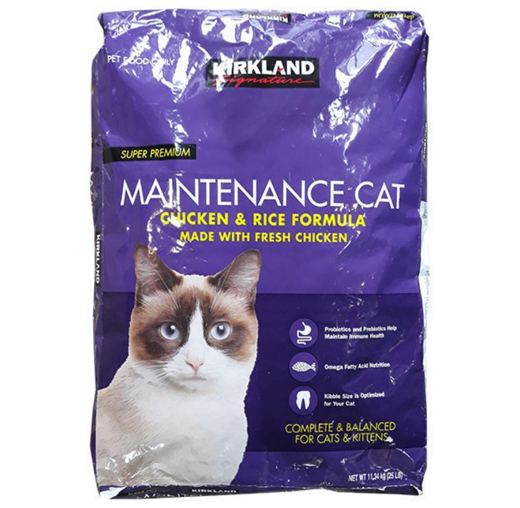 커클랜드시그니춰 슈퍼 프리미엄 메인터넌스 치킨 앤 라이스 고양이 사료
