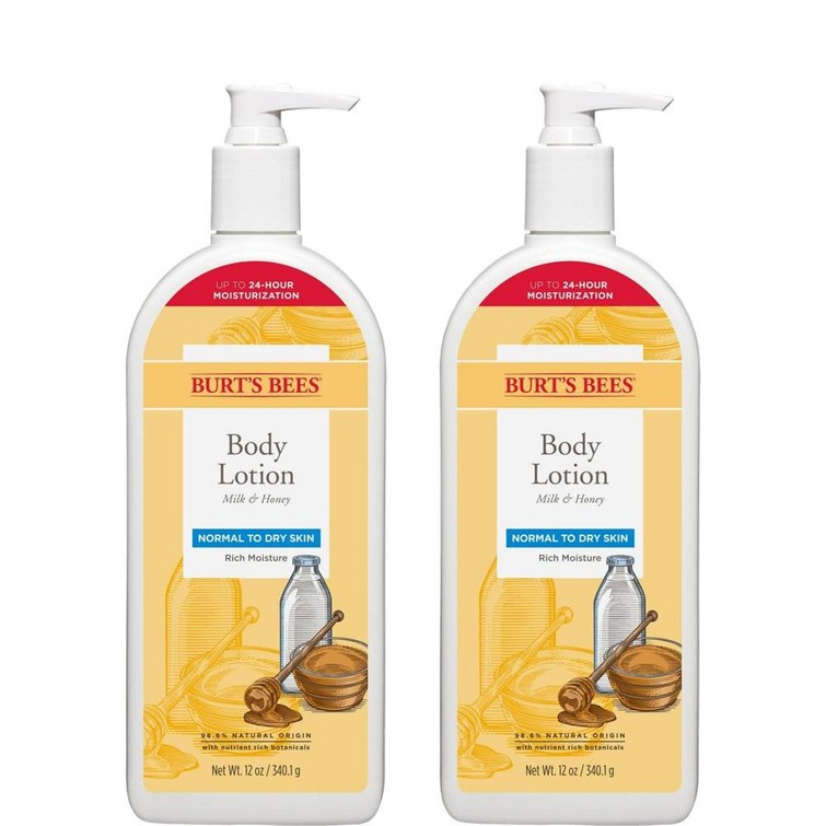 Burts Bees 밀크 허니 바디 로션 340g x2팩 for Dry Skin Burts Bees 밀크 허니 바디 로션 340g x2팩 for Dry Skin