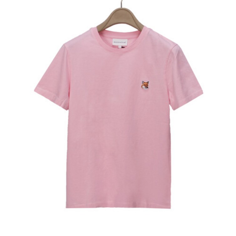 MAISON KITSUNE 메종키츠네 여성 폭스헤드 패치 반팔 티셔츠 LW00105KJ0008 P603 PALE PINK MAC283pk